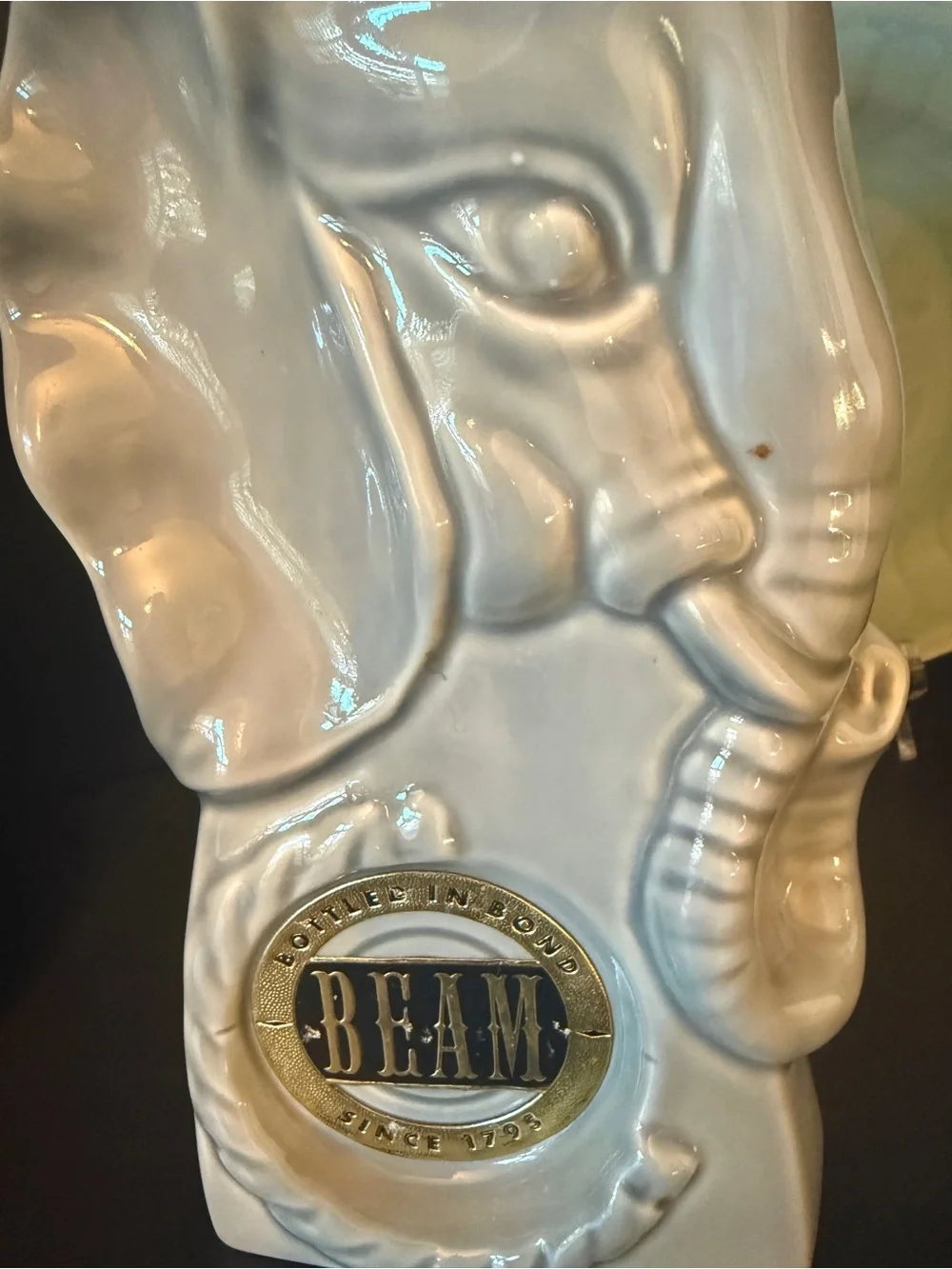 Vintage 1956 Jim Beam Elephant Decanter Original Tax Stamp
